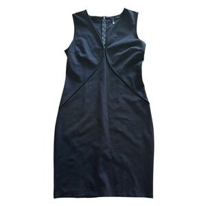 Obakki Sheath Dress Womens 10 Black Sleeveless Structured Seams Career Office